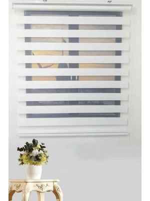 Bigpazar Beyaz Bambu Zebra Modern Perde 1.kalite Kumaş