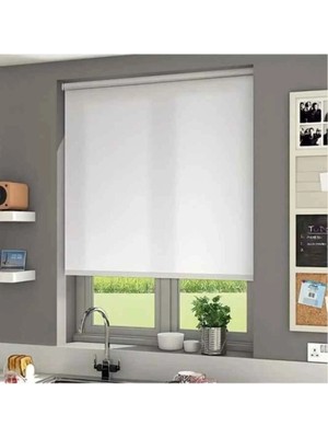 Bigpazar Beyaz Ithal Bambu Stor Perde Etek Dilimsiz Güneşlik Alüminyum Kasalı