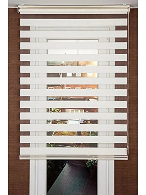 Bigpazar Ekru ( Kırık Beyaz) Bambu Ithal Zebra Stor Perde Dilimsiz
