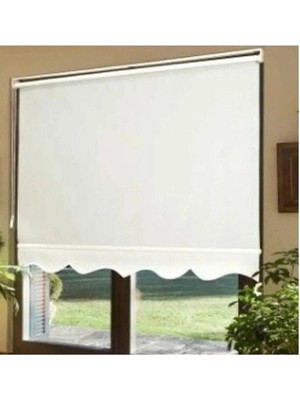 Bigpazar Ekru (Kırık Beyaz) Düz Güneşlik Stor Perde Etek Dilimli Kaliteli Kumaş