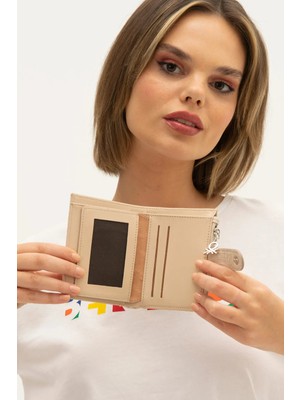 United Colors Of Benetton Bej Çok Bölmeli Kadın Cüzdan Kartlık BNT-1310