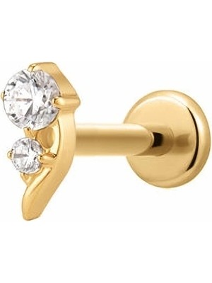Munels Titanyum Zirkon Taşlı Çiçek Model Mini Piercing - Tragus, Flat, Helix Piercing