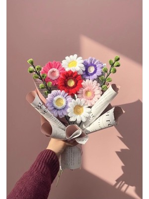 Şönil Rengarenk Gerbera Buket Aranjmanı - Solmayan Hediyelik