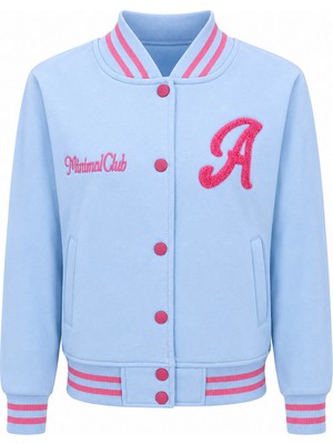 Trender Düğmeli A Baskı 3 Ip Kolej Açık Mavi Erkek Çocuk Sweatshirt 8088