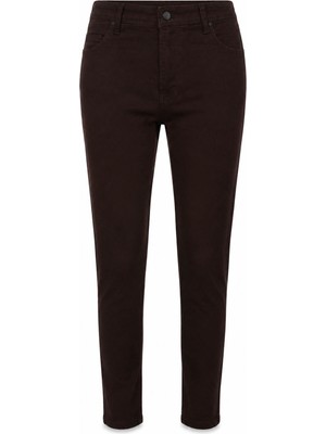 Double Skinny Kahverengi Kadın Jean Pantolon 1010B