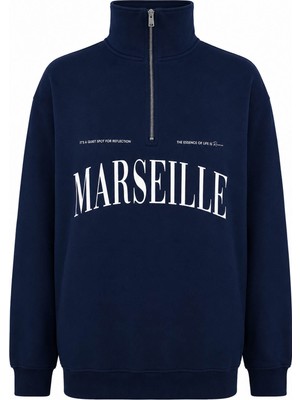 Trender Marseılle Yarım Fermuarlı Füme Erkek Sweatshirt 27KDT1000002