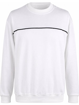Trender Biyeli Basic O Yaka Ekru Erkek Sweatshirt 27KDT1000001