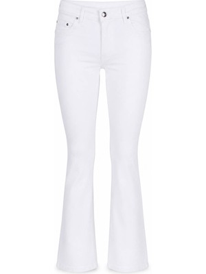 Double 2199 Beyaz Kadın Jean Pantolon 27KD52000115