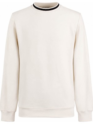 Trender Triko Ribana Beyaz Erkek Sweatshirt 2001