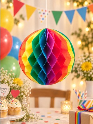 Parti Adresi Parti Süsleri Dekoratif Petek Süs 28 cm Renkli