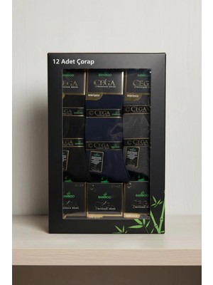 Pileli Store Çega Bambu Erkek Soket Çorap Asorti Renk 12 Adet