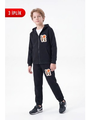 Fyk Kids 3 Iplik Baskılı Fermuarlı Erkek Çocuk Eşofman Takımı