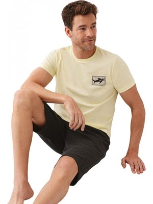 Pileli Store Erkek Pijama Şortlu Takım AR3672
