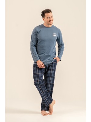 Arnetta %100 Pamuk Uzun Kol Erkek Pijama Takım 3832