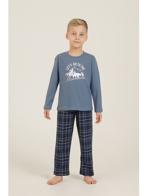 Arnetta %100 Pamuk Uzun Kol Erkek Çocuk Pijama Takım 3832