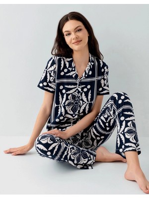 Pileli Store Arnetta 3567-S Kadın Gömlek Pijama Takım