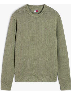 Tommy Hilfiger Tjm Slım Ess Sweater Ext Erkek Yeşil Kazak - DM0DM21787