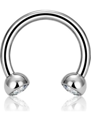 Munels Titanyum Tek Taşlı Septum Piercing - Titanyum Septum Piercing