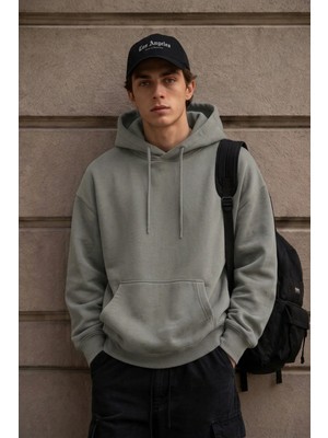 EYDAMOON Erkek Kışlık 3ip Içi Polarlı Kapüşonlu Kanguru Cepli Oversize Sweatshirt