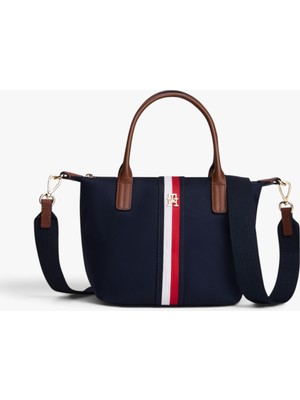 Tommy Hilfiger Popette Mını Tote Corp Kadın Mavi Çanta - AW0AW19025