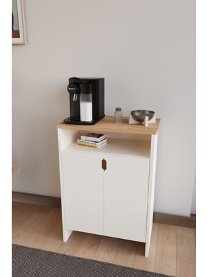 Bamosa Alora Raflı Kapaklı 80CMX54CM Kahve Köşesi,ayakabılık Çok Amaçlı Dolap