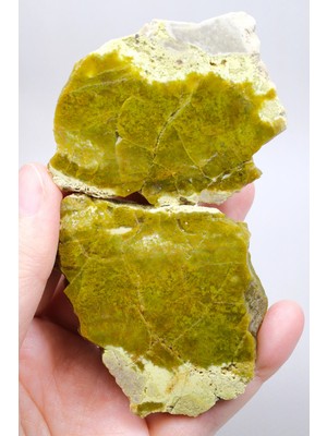 Healcrystal Zeytin Yeşili & Altın Opal Örneği Doğal Mozaik Dokularıyla, 110G