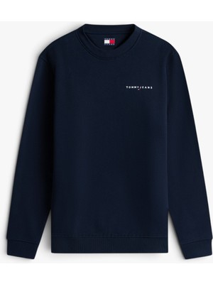 Tommy Hilfiger Tjm Reg Lınear Crew Ext Erkek Mavi Sweatshirt - DM0DM20249
