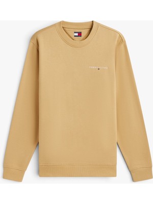 Tommy Hilfiger Tjm Reg Lınear Crew Ext Erkek Bej Sweatshirt - DM0DM20249