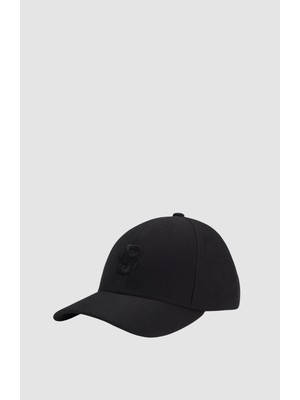 Boss Erkek Monogram Logo Işlemeli Pamuklu Siyah Şapka 50566252-001