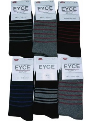 Pileli Store Ucuz Erkek Çorabı Çember Desenli Asorti 6 Adet