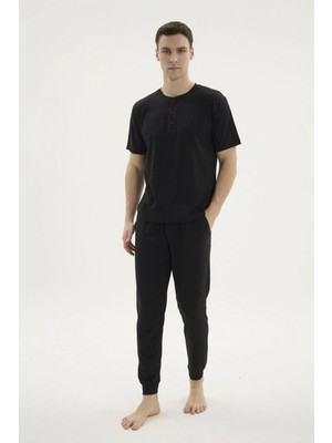 Pileli Store Kocabey KKT-26155 Erkek Midi Yaka Pijama Takımı