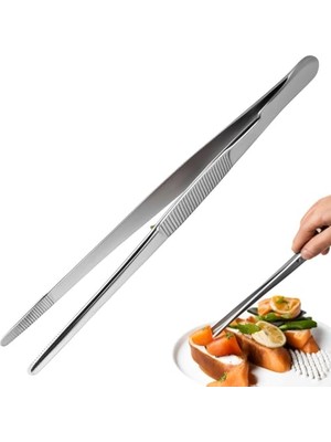 Mey İthalat Paslanmaz Çelik Profesyonel Şef Cımbızı 30 cm Ergonomik Tasarım Dayanıklı Mutfak Maşası Et Pişirme Barbekü ve Pasta Süsleme