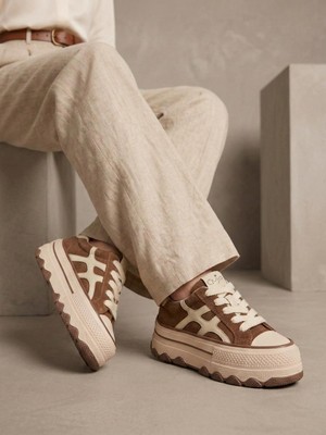 Guja 26K366 Kadın Hakiki Deri Bağcıklı Kalın Taban Sneaker Ayakkabı