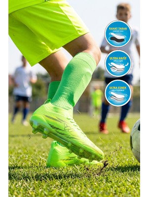 Walkway Sarı Çoraplı Bağcıklı Unisex Futbol Ayakkabısı Krampon Strike G