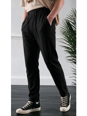 EYDAMOON Erkek Bel Lastikli Likralı Rahat Kalıp Smart Casual Jogger Pantolon