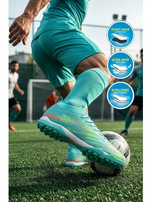 Walkway Mint Çoraplı Bağcıklı Erkek Futbol Ayakkabısı Halı Saha Strike M