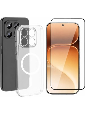 Vendas Xiaomi Mi 17T Kamera Korumalı M-Safe Şarj Özellikli Şeffaf Zore London Sert PC Kapak + Ekran Koruyucu