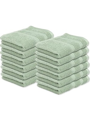 Kazan Hobi Premium Lif 12'li Set, 13X13 Inç, %100 Pamuk Halka Eğirilmiş, Yüksek Emici, Dayanıklı ve Ultra Yumuşak Yıkama Bezleri, 12 Adet