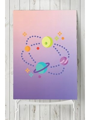 Kazan Hobi PSTER2954 Uzay Temalı Çocuk Odası Poster (40X60 Cm)