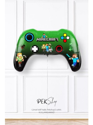 Pekshop Minecraft Konsol Oyun Kolu Şekilli Joystick Folyo Balon