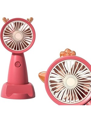 Kazan Hobi Şarjlı Mini Fan, Taşınabilir El ve Masaüstü Vantilatör, Askılı, Stantlı, 24903, Asorti Renk