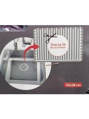 Kazan Hobi Dikdörtgen Silikon Lavabo Buzluk Matı 33X28 cm Antrasit Renk 1 Adet GP115