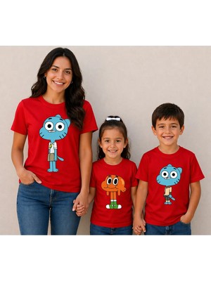 Vodexa Anne Kız Kombin Oversize Tişört Twin T-Shirt %100 Pamuk Rahat Kalıp (Tekli Olarak Satılmaktadır)