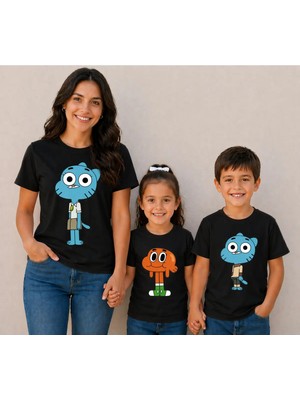 Vodexa Anne Kız Kombin Oversize Tişört Twin T-Shirt %100 Pamuk Rahat Kalıp (Tekli Olarak Satılmaktadır)
