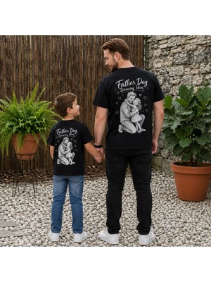 Vodexa Baba Çocuk Oversize Tişört Father Day Baskılı (Tekli Satılmaktadır)