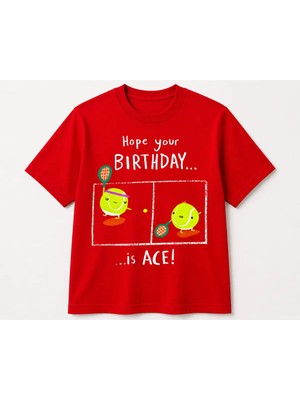 Vodexa Unisex Oversize Tennis Baskılı T-Shirt %100 Pamuk Tenis Temalı Rahat Kalıp Kısa Kollu Tişört