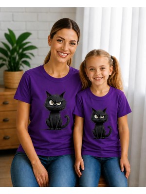 Vodexa Anne Çoçuk Oversize Tişört Kombin Twin T-Shirt %100 Pamuk Rahat Kalıp (Tekli Olarak Satılmaktadır)