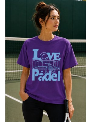 Vodexa Unisex Oversize Tennis Baskılı T-Shirt %100 Pamuk Tenis Temalı Rahat Kalıp Kısa Kollu Tişört