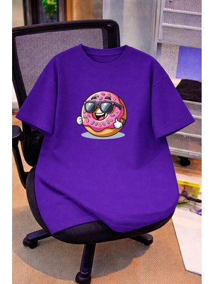 Vodexa Oversize Çocuk Genç Tişört %100 Pamuk Baskılı Rahat Kalıp Günlük Şık T-Shirt