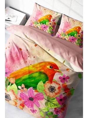 Kazan Hobi %100 Pamuk Saten Çift Kişilik Nevresim Takımı Bird Nest, MONOHOME39660